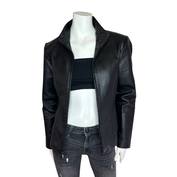 Stunning 100% Genuine Leather Vintage  Black Jacket - Picture 2 of 12